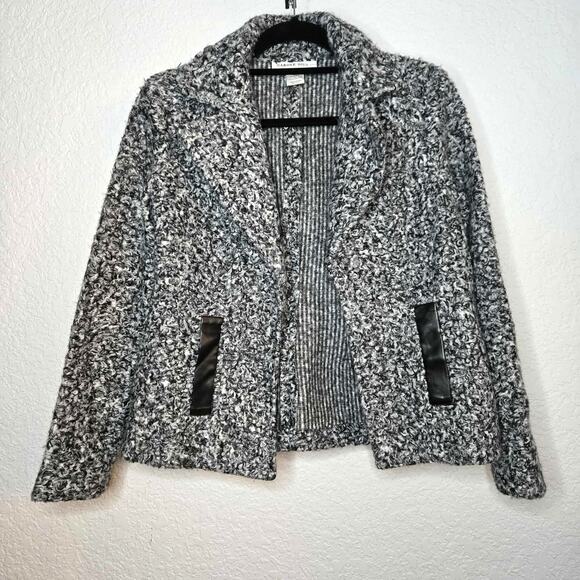 Carole Wren Thick Collared Open Blazer Jacket Coat Size S Faux Pockets - Picture 1 of 3